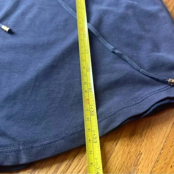 Naked Zebra Navy Blue T-shirt Mini Dress Tunic Drawstring Waist Short Sleeve Med - Picture 14 of 14